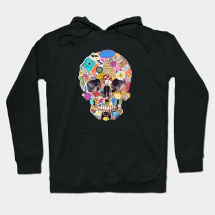 skull full of stickers Hoodie